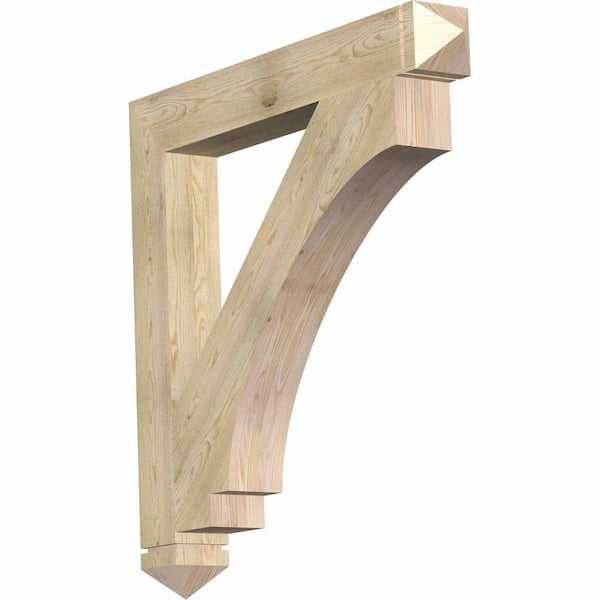 Ekena Millwork 6 in. x 48 in. x 48 in. Douglas Fir Imperial Arts and Crafts Rough Sawn Bracket