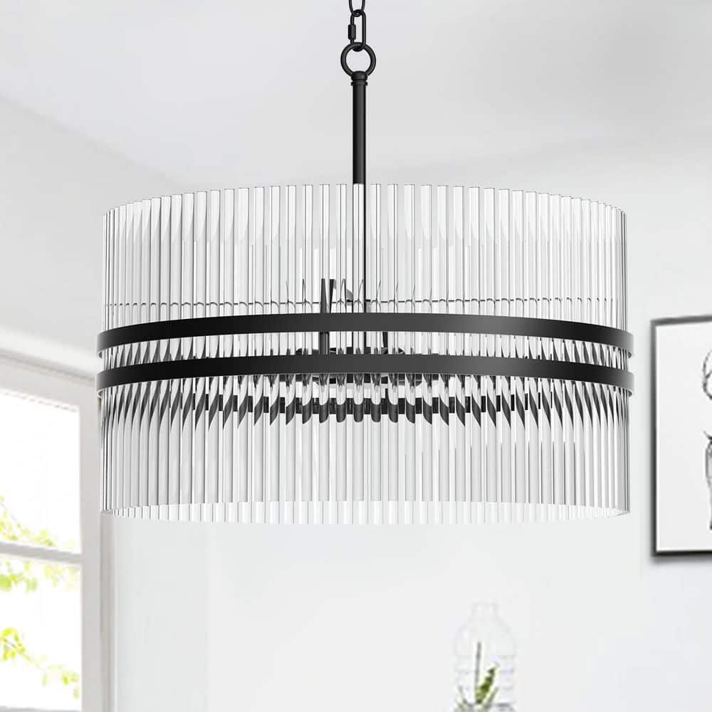 Annapolis 6-Light 21.7 in. Black Crystal Traditional Tiered Dimmable Chandeliers Living Dining Foyer Lighting price history on PriceWatchPro
