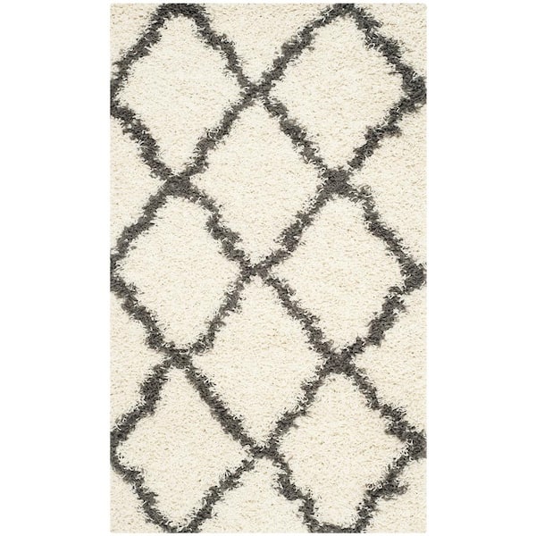 SAFAVIEH Townsend 2 ft. x 4 ft. Ivory/Dark Gray Geometric Area Rug