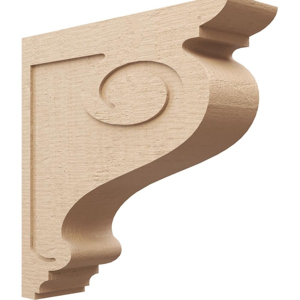 Ekena Millwork 9 in. x 36 in. x 36 in. Thin Scroll Rough Cedar Woodgrain TimberThane Corbel, Primed Tan