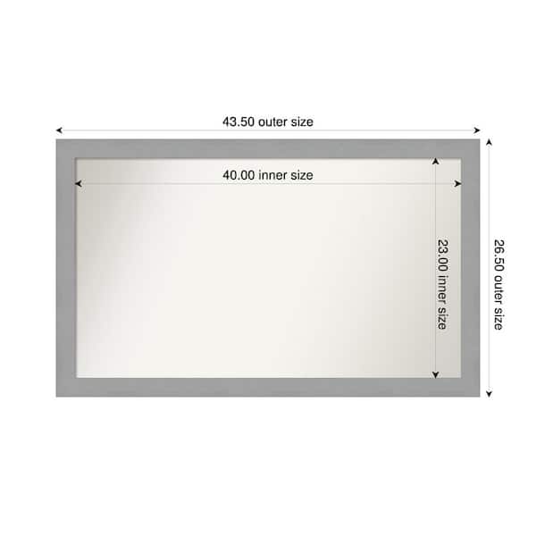 Amanti Art Brushed Nickel 43.5 in. x 26.5 in. Custom Non-Beveled Recycled Polystyrene Framed Bathroom Vanity Wall Mirror