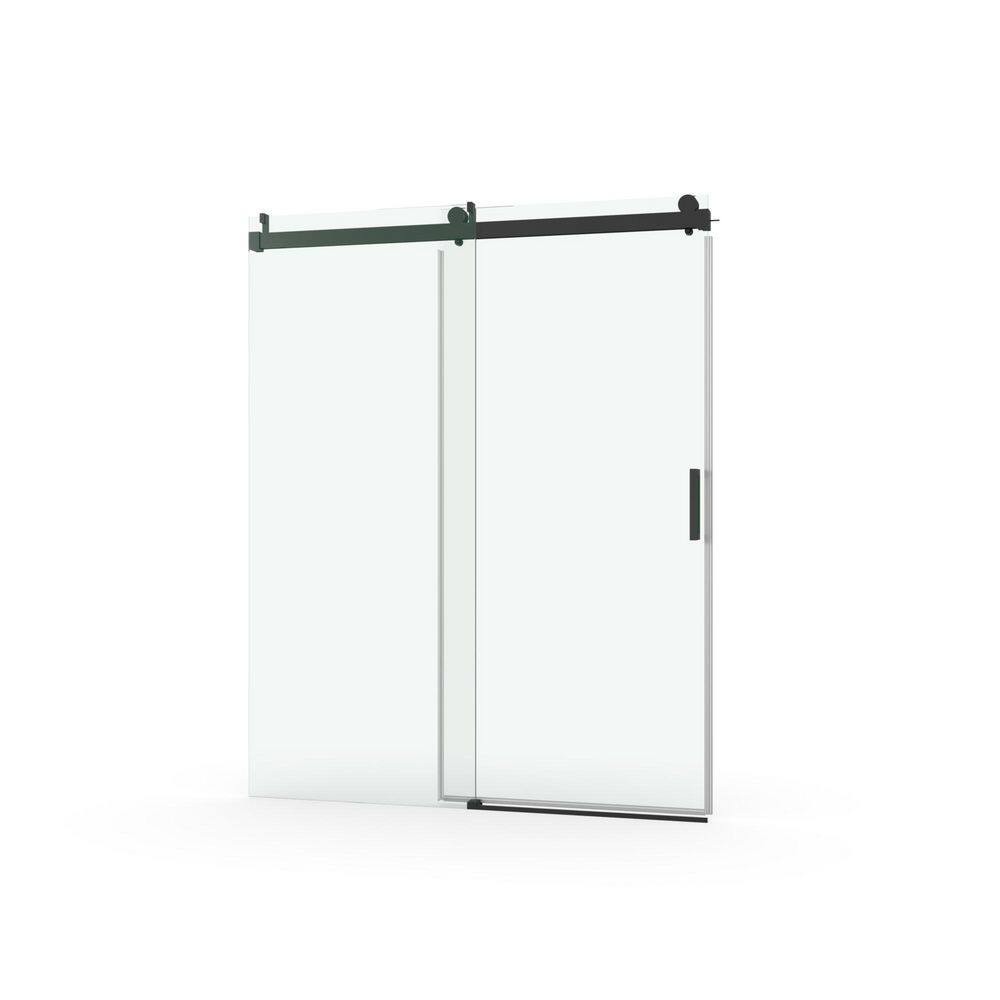 55-60 in. W x 76 in. H Framless Soft-closing Single Sliding Shower Door in Matte Black with 3/8 in. Tempered Glass price history on PriceWatchPro