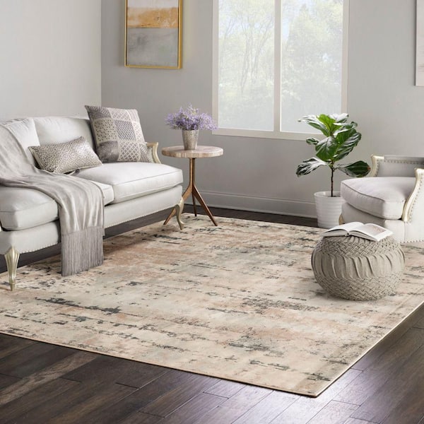 Concerto Beige Grey 8 ft. x 8 ft. Abstract Contemporary Square Area Rug