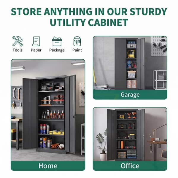Damodpoy 4-Tier 72 in. H Metal Heavy-Duty Garage Storage Cabinet