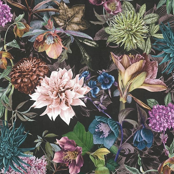 AS CREATION Althea Flower Garden Multi-Colored Non Pasted Non Woven Wallpaper Sample