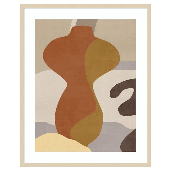 Amanti Art Cubist Vase IV by Melissa Wang 33 in. W x 41 in. H. Wood Framed Wall Art Print Framed in Brown