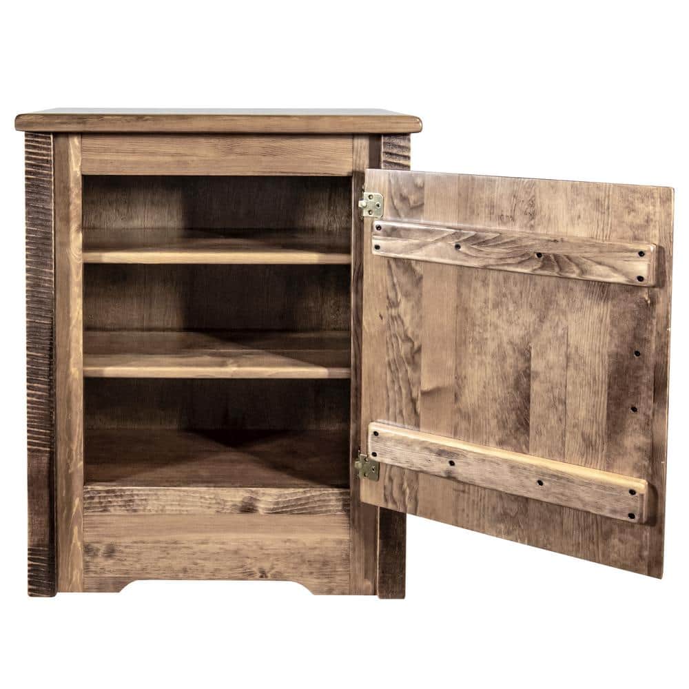 Early American 24" Pine Accent Cabinet with Adjustable Shelves