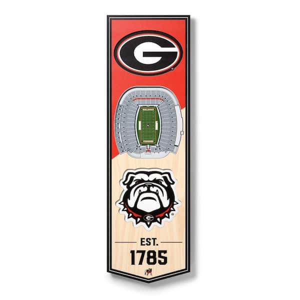NCAA Georgia Bulldogs 6 in. x 19 in. 3D Stadium Banner-Sanford Stadium