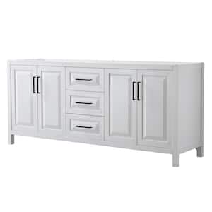 Daria 78.75 in. W x 21.5 in. D x 35 in. H Double Bath Vanity Cabinet without Top in White