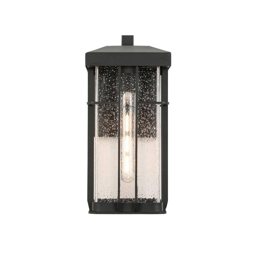 Hardwired Lantern Sand Black Clear Light Bubble Glass Outdoor Sconce No Bul