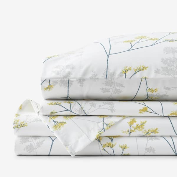 The Company Store Legends Hotel Madaline White Cotton Multi Wrinkle-Free Sateen Queen Sheet Set