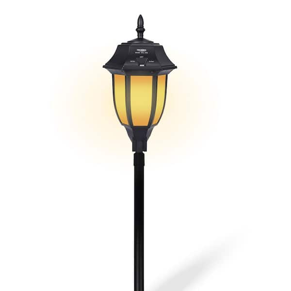 TECHKO Solar Black Integrated LED Bulb Garden and Path Light with Amber or White Light
