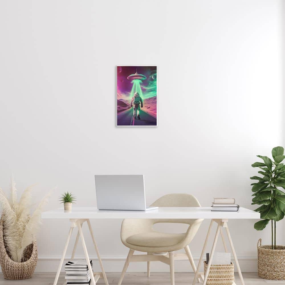 Astronaut Walking Toward UFO by Wumples Unframed Fantasy Graphic Art Print 15 in. x 10 in. price history on PriceWatchPro
