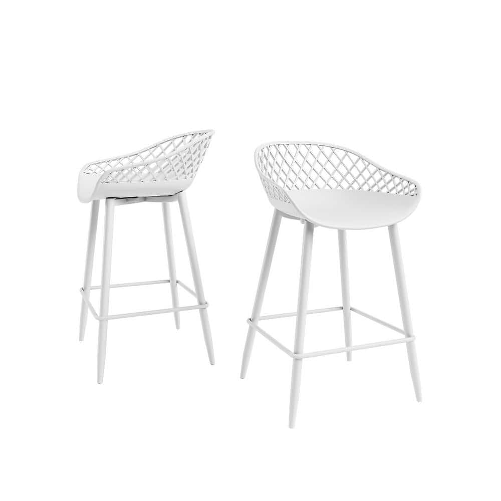Jamesdar Kurv Counter Stool Set of 2 White JSTL2372WHWH The Home Depot