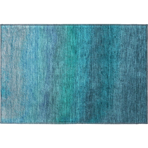 Mayfield Premium Machine Washable Abstract AMF2012 Teal 2 ft. x 3 ft. Accent Rug