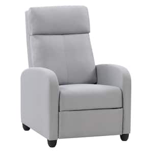 Recliner Chair with Extending Foot Rest, Light Grey Fabric
