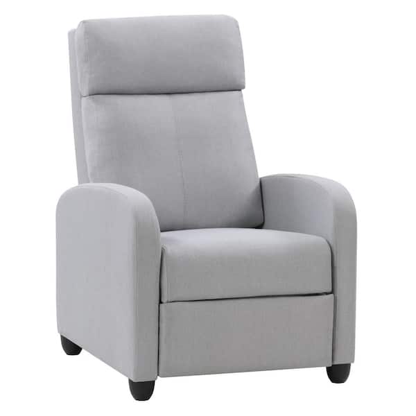 CorLiving Recliner Chair with Extending Foot Rest, Light Grey Fabric