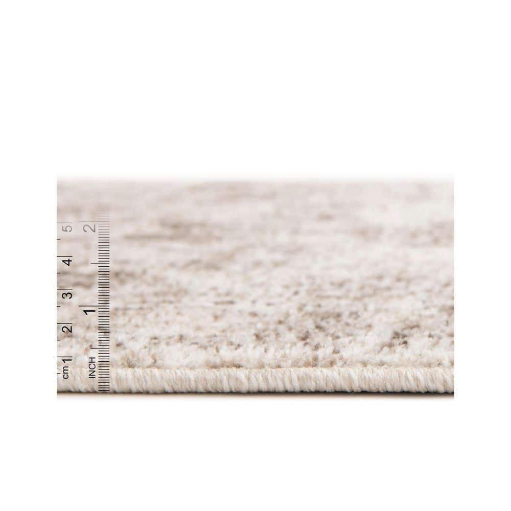 Ivory Brown Stain-Resistant Rectangular Synthetic Rug 9' x 12'