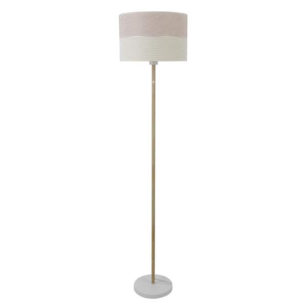 hersenen Kerkbank Groenten Decor Therapy 61 in. Cassidy White and Wood Painted Iron Floor Lamp with  Bamboo Lamp Shade PL4543 - The Home Depot