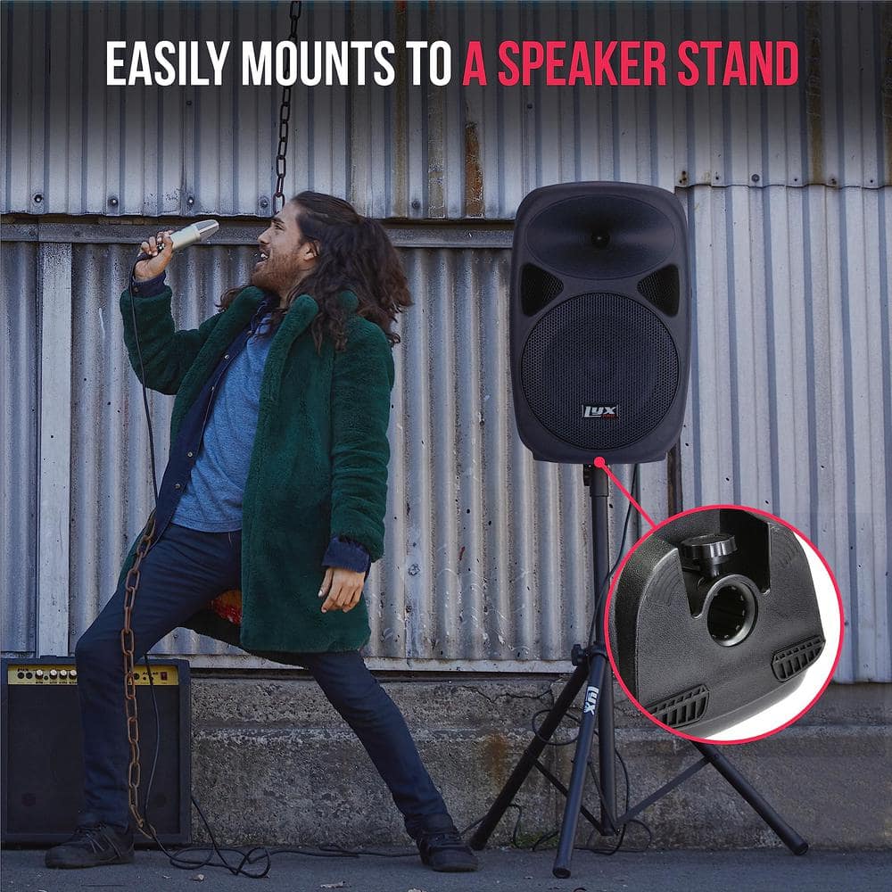 15" Black Portable PA Speaker with Bluetooth and MP3 Input