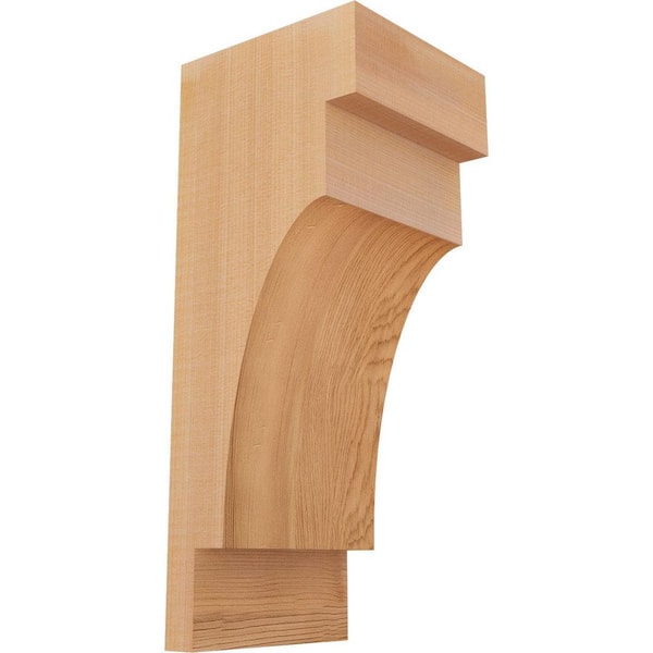 Ekena Millwork 5-1/2 in. x 6 in. x 14 in. Western Red Cedar Mediterranean Smooth Corbel