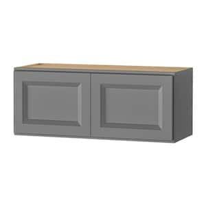 Keyport Shaker 30 in. W x 12 in. D x 12 in. H Plywood Ready To Assemble Wall Bridge Kitchen Cabinet in Charcoal