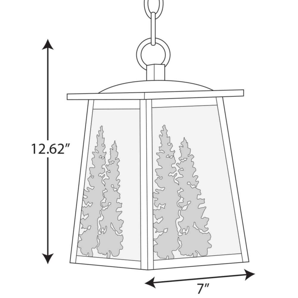 Torrey Antique Bronze Pine Tree Outdoor Hanging Lantern