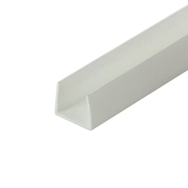 Outwater 1/2 in. D x 1/2 in. W x 36 in. L White Styrene Plastic U-Channel Moulding Fits 1/2 in. Board, (4-Pack)