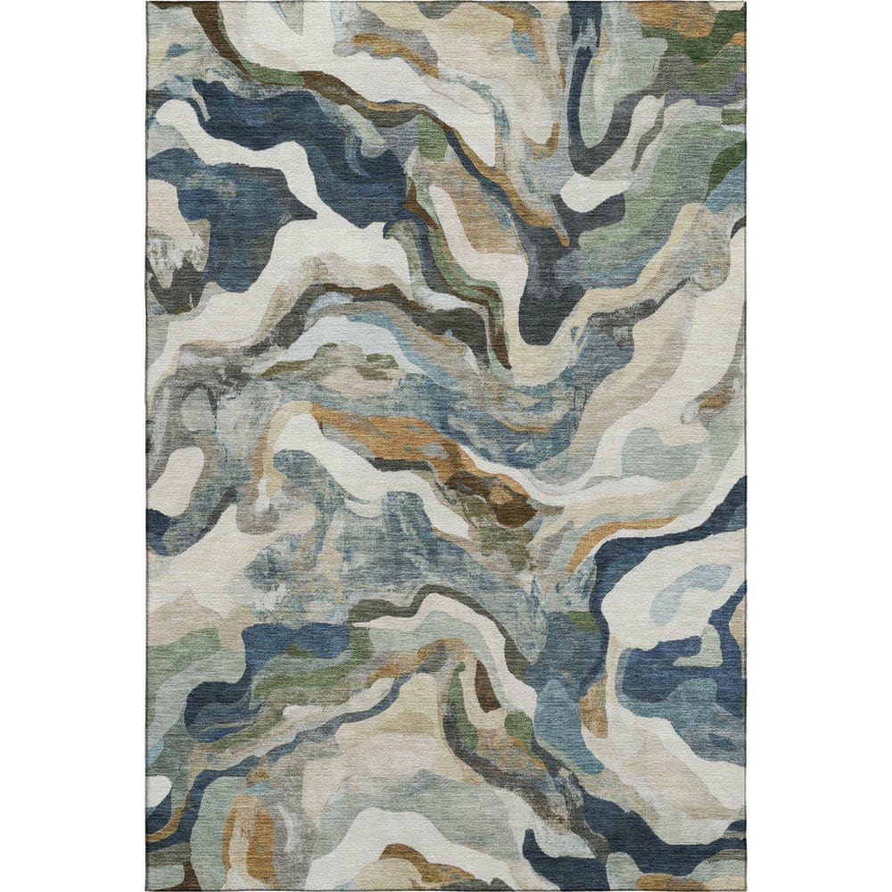 Mayfield Premium Machine Washable Abstract AMF2162 Denim 3 ft. x 4 ft. Area Rug price history on PriceWatchPro