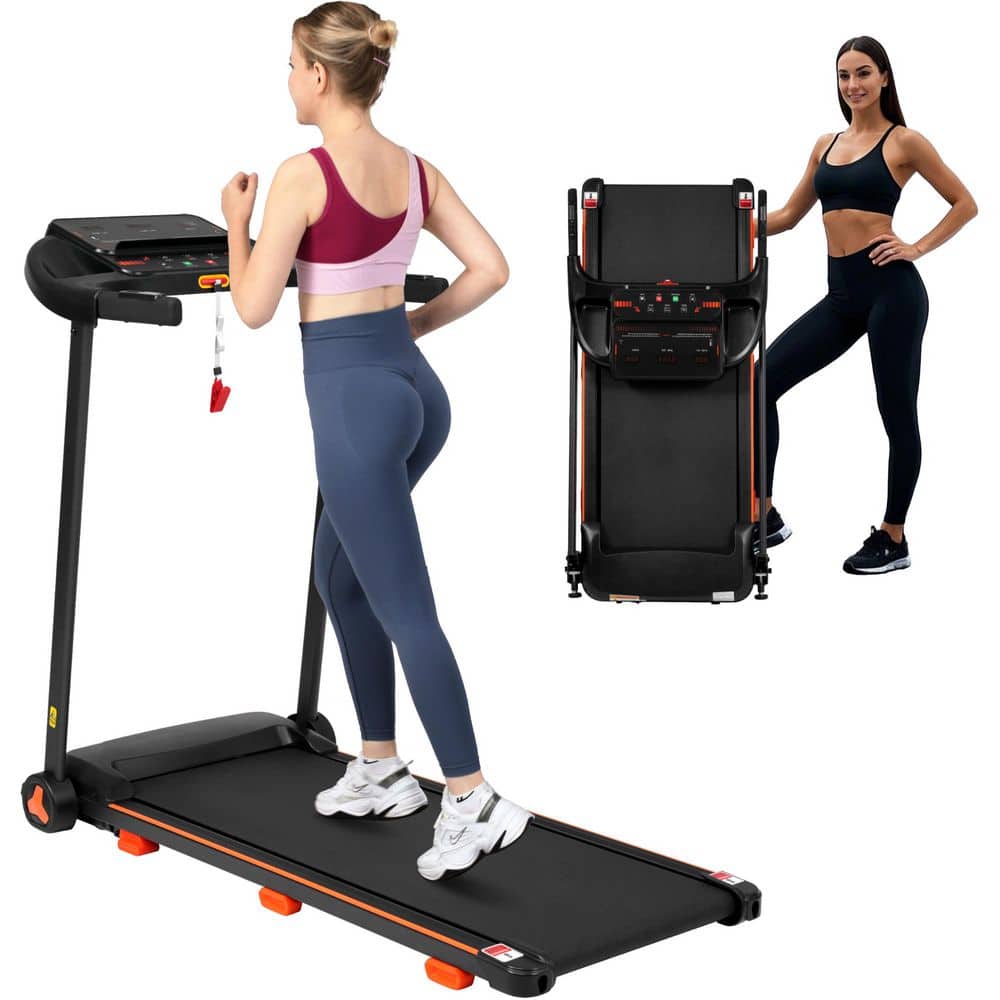 Tatayosi 2.5HP Quiet Folding Treadmill with Heart Rate Sensor, 300