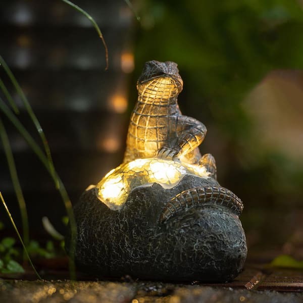 Resin Lizard Outdoor Garden Statues with Solar Light L0CRDLXNS5