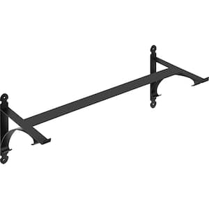 Planter Box Brackets 24 in. x 10.5 in. x 10 in. Black Iron Window Boxes and Troughs (1-Pack)