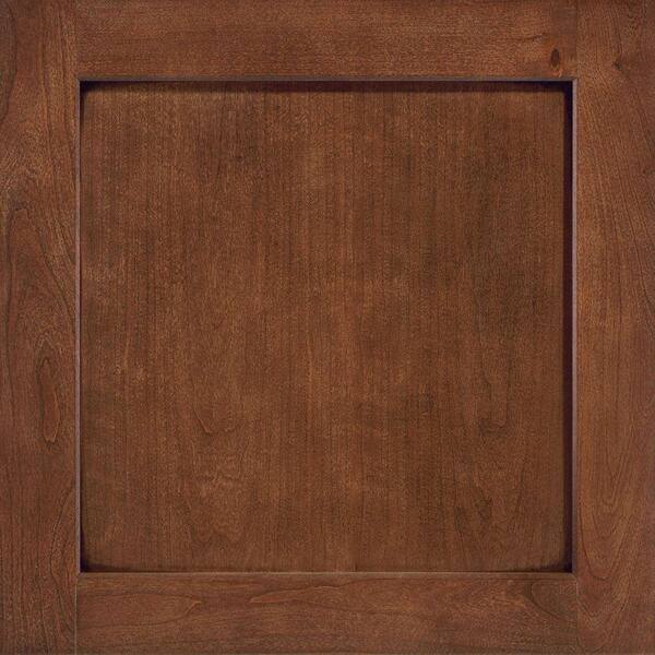 American Woodmark 14-1/2 in. x 14-9/16 in. Cabinet Door Sample in Leesburg Cherry Chocolate Glaze