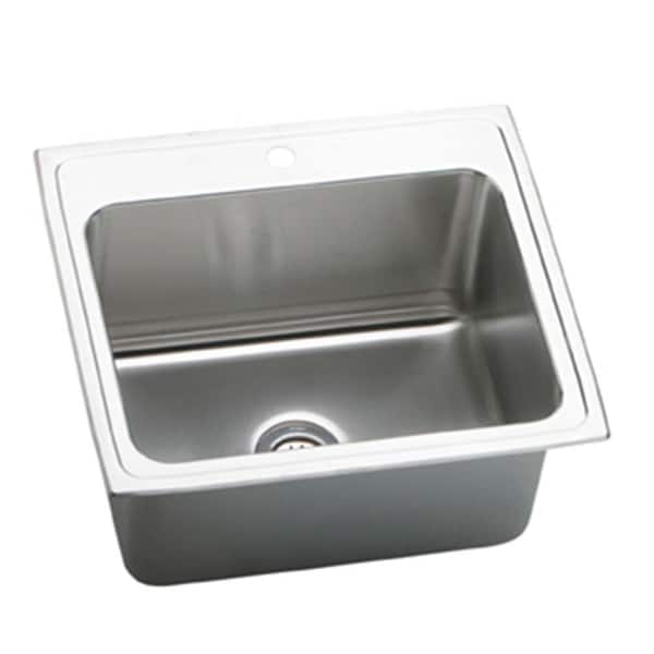 Elkay Lustertone Drop-In Stainless Steel 25.in 3-Hole Single Bowl Kitchen Sink-DISCONTINUED