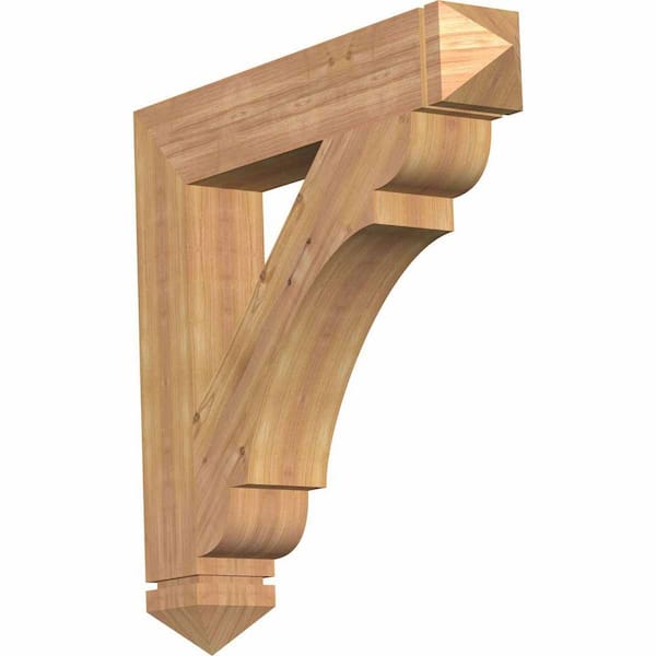 Ekena Millwork 5.5 in. x 34 in. x 34 in. Western Red Cedar Olympic Arts and Crafts Smooth Bracket