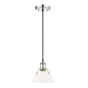 Orwell 100-Watt 1-Light Chrome and Opal Glass Mini Pendant Light