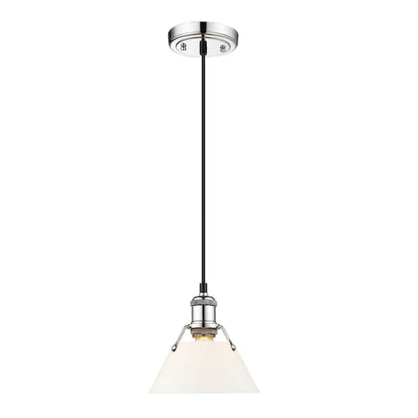 Golden Lighting Orwell 100-Watt 1-Light Chrome and Opal Glass Mini Pendant Light