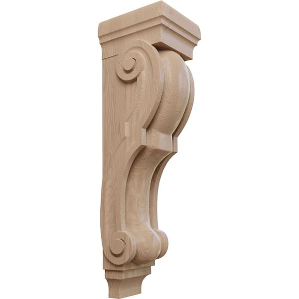 Ekena Millwork 10 in. x 9 in. x 34 in. Unfinished Wood Mahogany Super Jumbo Traditional Corbel