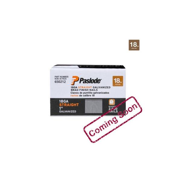 Paslode 1 in. x 18Gauge Galvanized Straight Finish Nail (2,000Pack) 650212 The Home Depot