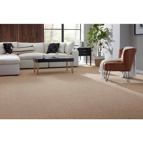 Embers Aloft Tender Moment Beige 39 oz. Pattern Installed Carpet