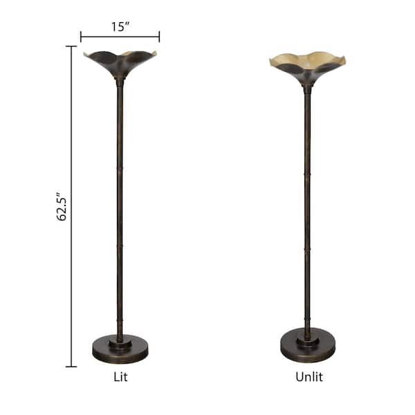 ORE International 72 in. Antique-Gold Elephant Torchiere Floor Lamp 9000B -  The Home Depot