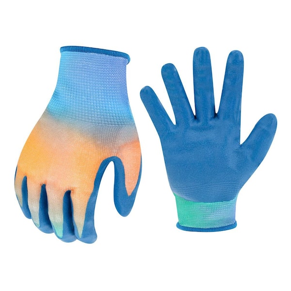 Kids/Youth Medium/Large Nitrile Coated Outdoor and Work Gardening Gloves