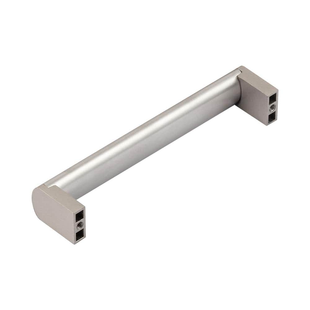 Brushed Nickel 5.35" Industrial Drop Bail Pull with Mounting Hardware