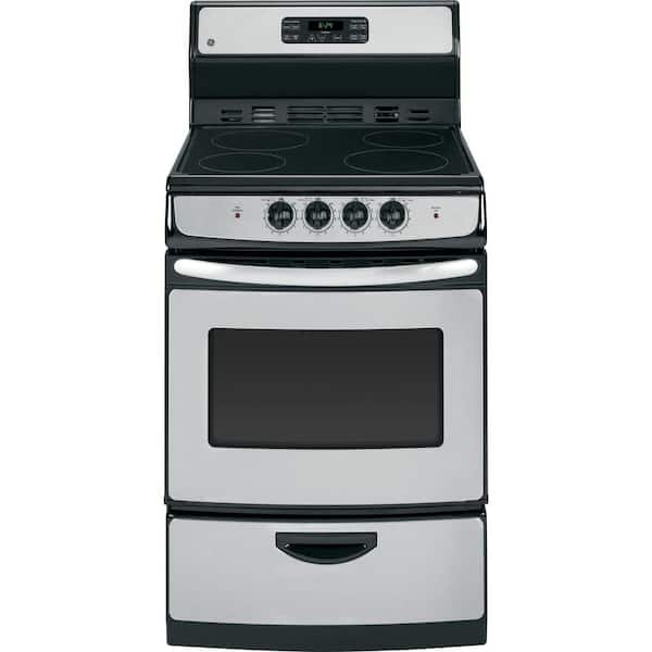 GE 24 in. 3.0 cu. ft. Electric Range with Self-Cleaning Oven in Stainless Steel
