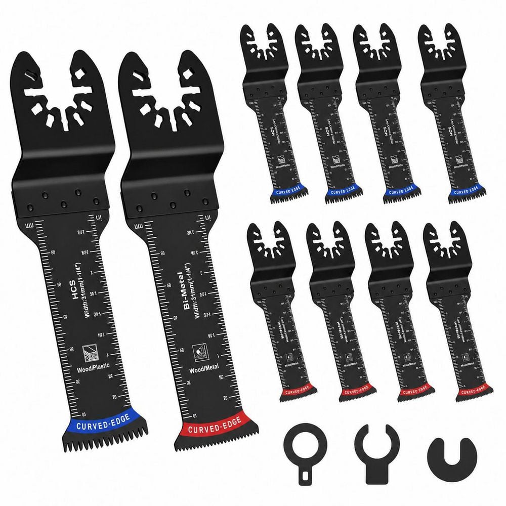 Bi-Metal Oscillating Saw Blades Kit with Curved Edge and Japanese Teeth for Wood Metal Nails Plastic 10 pcs price history on PriceWatchPro