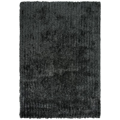 Shag Black Area Rugs Rugs The Home Depot