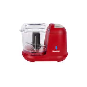 1. 5-Cup Single Speed Red Cordless Electric Food Processor