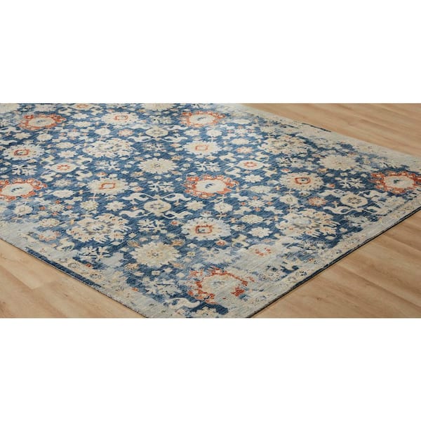 2 ft. x 10 ft. Red Rosemont Abstract Washable Area Rug