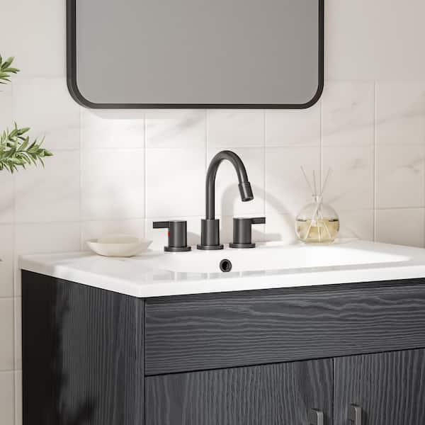 Phiestina Pull Out Sprayer Matte Black 8 in. Bathroom Sink Faucet