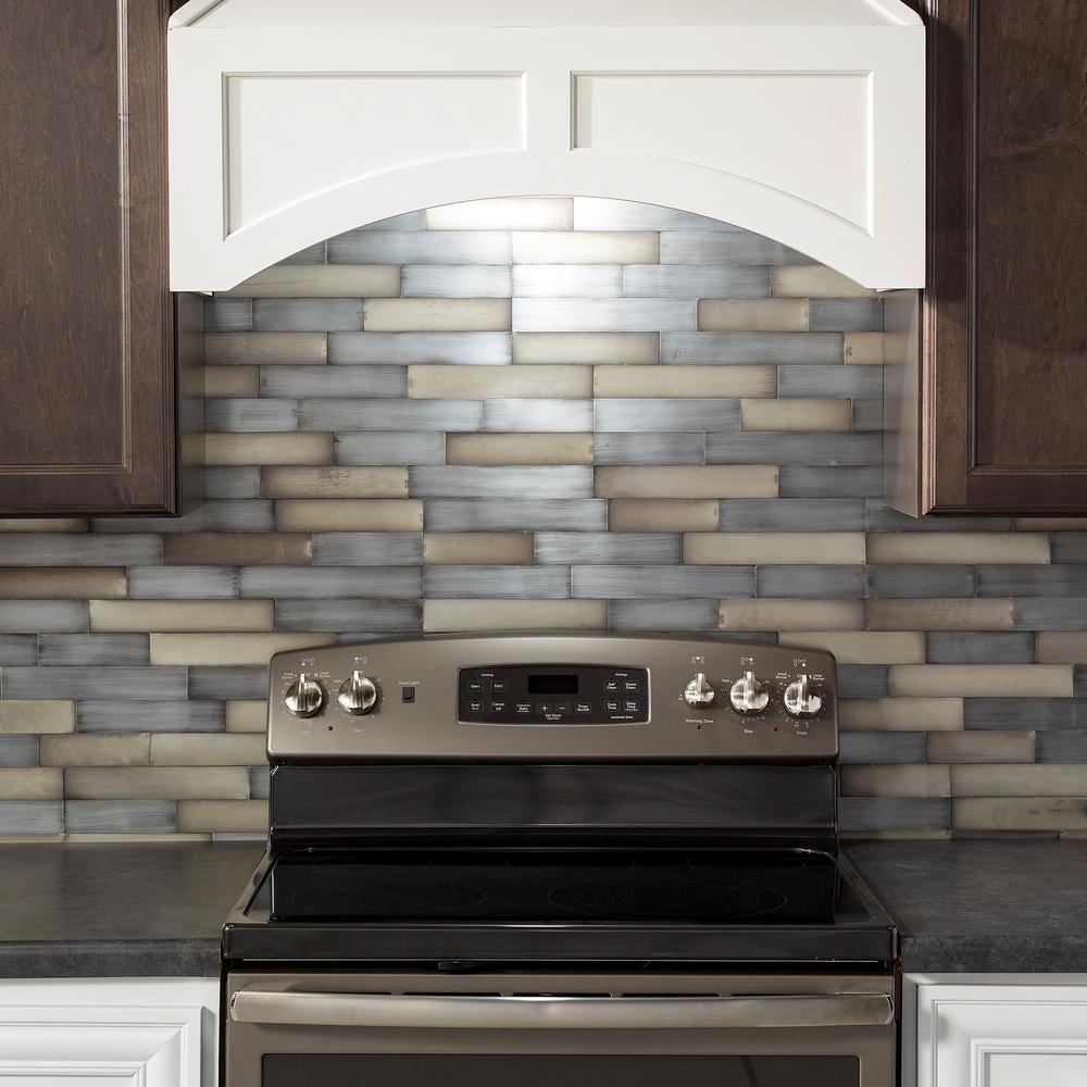 Gilded Silver Distressed Metal Peel & Stick Backsplash Panels